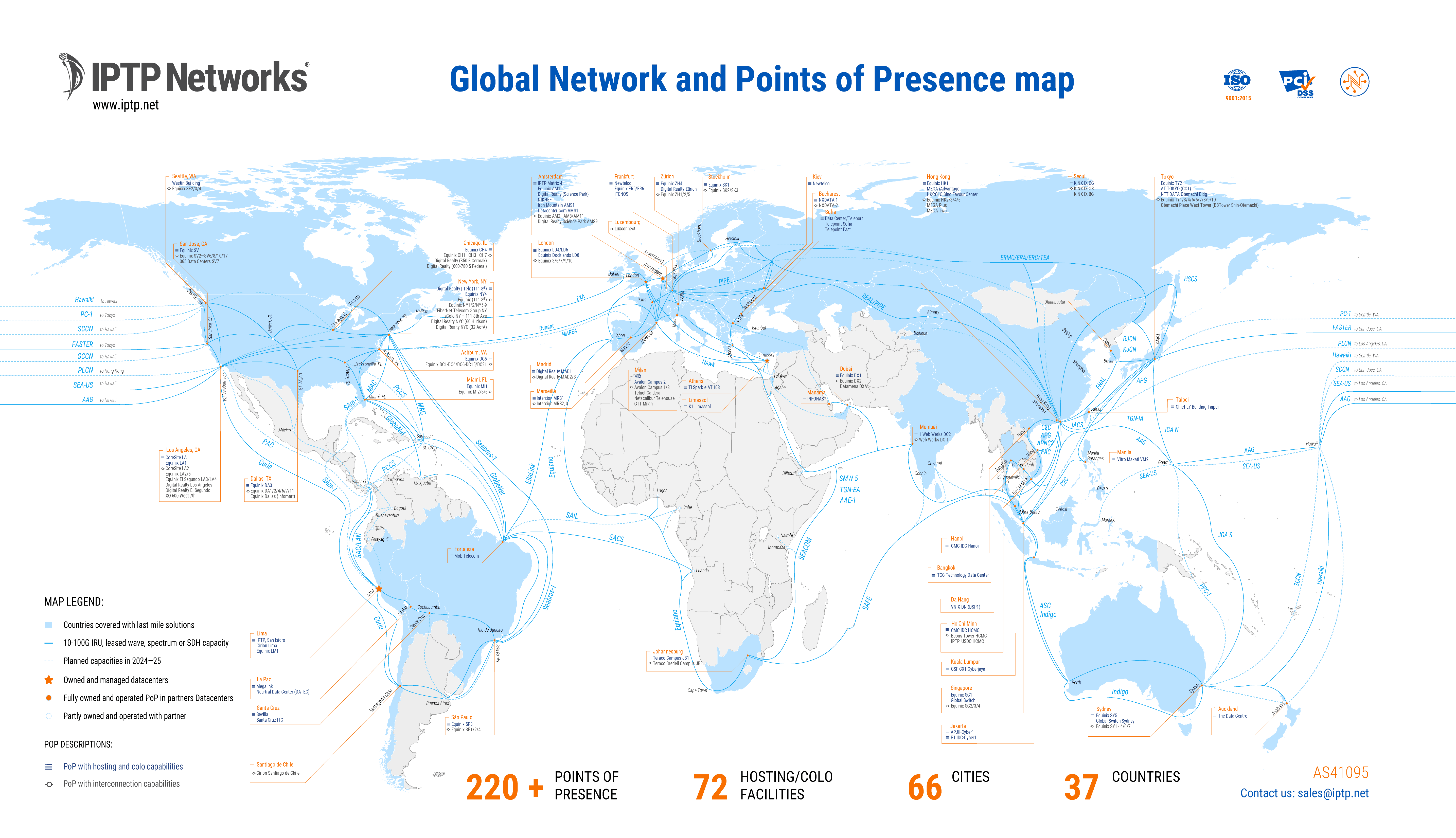 Global Network and Points of Presence Map